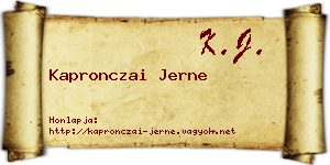 Kapronczai Jerne névjegykártya